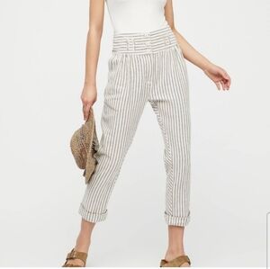 Free People Striped High Waisted Pants